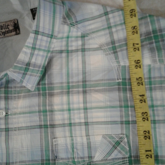 Men's 2XL short sleeve plaid shirt (Public Opinion) - Picture 3 of 6
